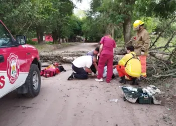UNQUILLO: LE CAYÓ UN ÁRBOL Y SUFRIÓ UNA FRACTURA EN LA PIERNA