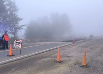 Corte total del camino de Altas Cumbres por hundimiento de calzada