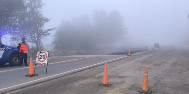 Corte total del camino de Altas Cumbres por hundimiento de calzada